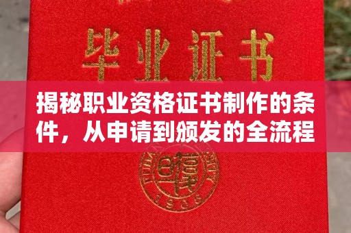 忠县揭秘职业资格证书制作的条件，从申请到颁发的全流程解析